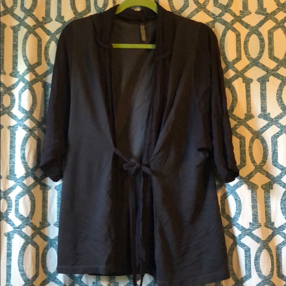 XCVI tie front sweater sz medium dark brown